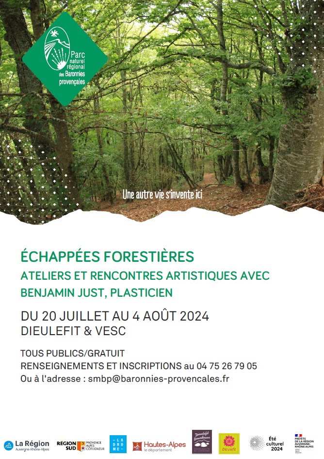 « Echappées forestières », avec le Parc Naturel Régional des Baronnies Provençales et en partenariat avec la Communauté de Communes Dieulefit-Bourdeaux (ENS de la montagne de Miélandre)
